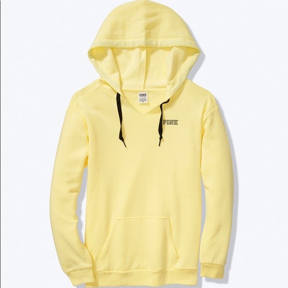 PINK Victoria's Secret Tops - 💕VS PINK SOFT YELLOW NOTCH NECK PULLOVER